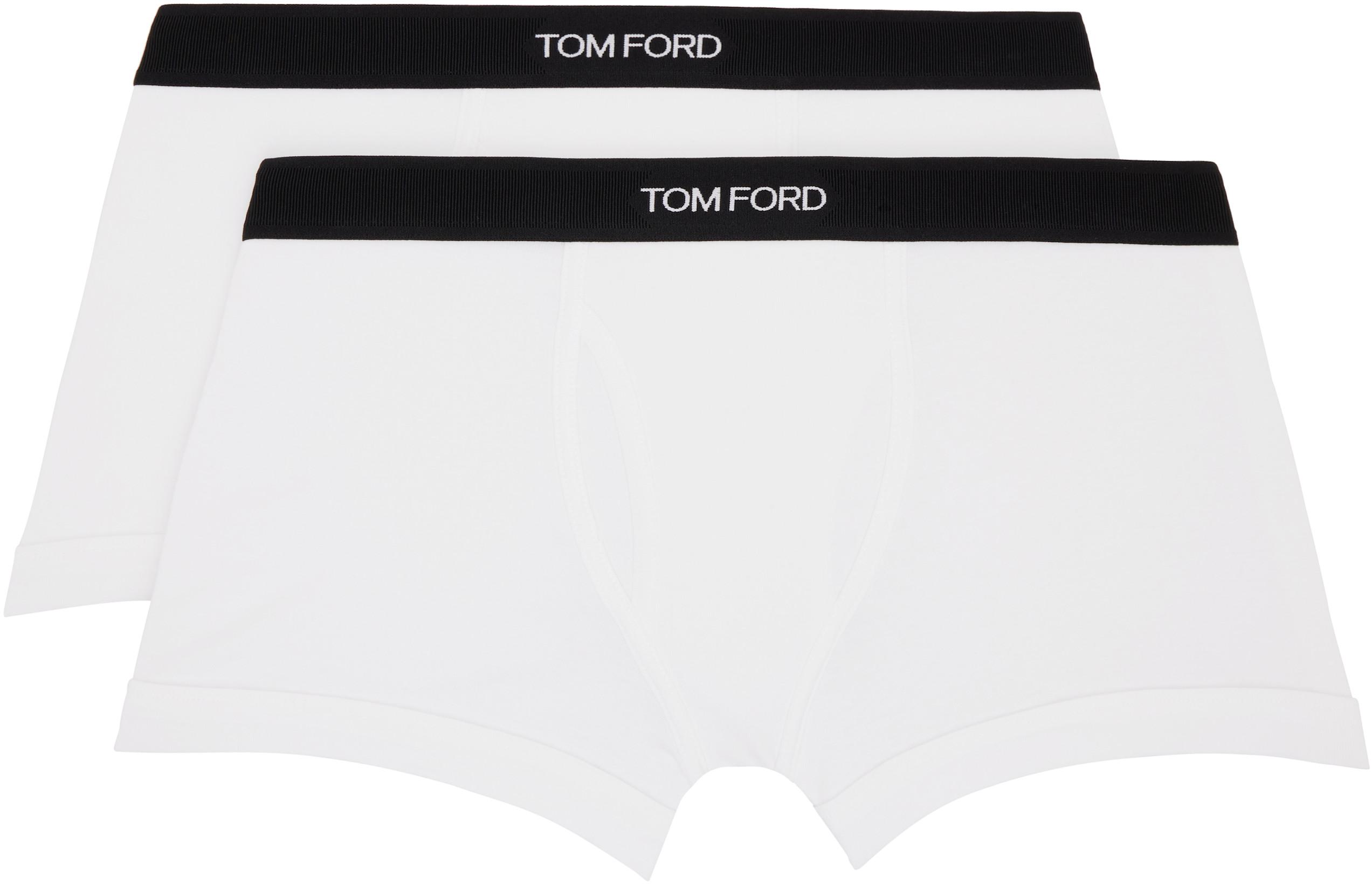 Two-Pack White Cotton Boxer Briefs by TOM FORD