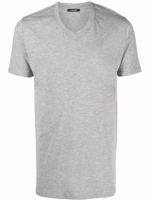 V-neck cotton-blend T-shirt by TOM FORD