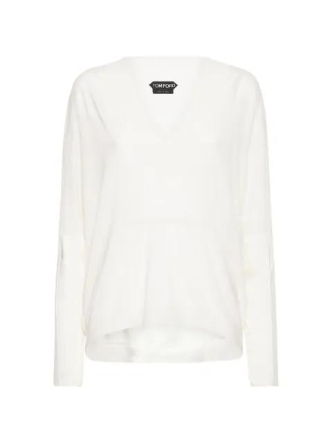 V-neck long-sleeve knitted top by TOM FORD