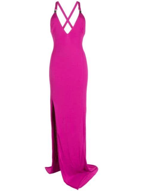 V-neck side-slit maxi dress by TOM FORD