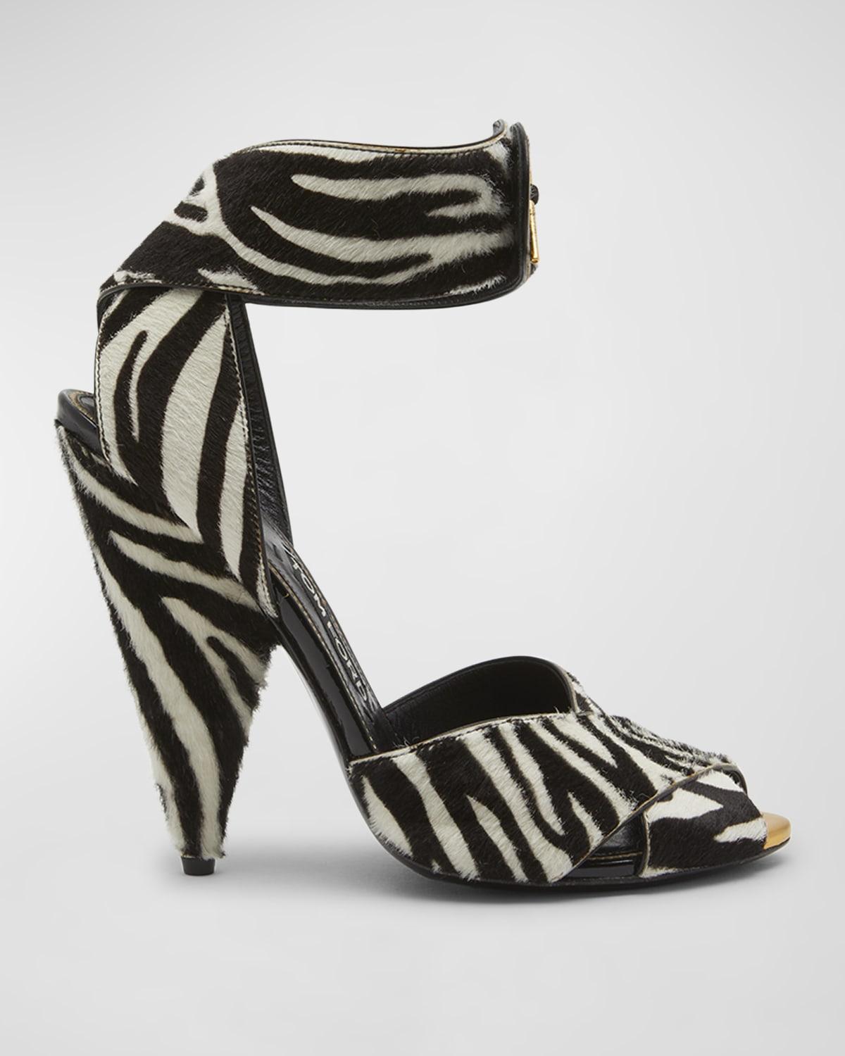 Vertigo Zebra Ankle-Cuff Sandals by TOM FORD