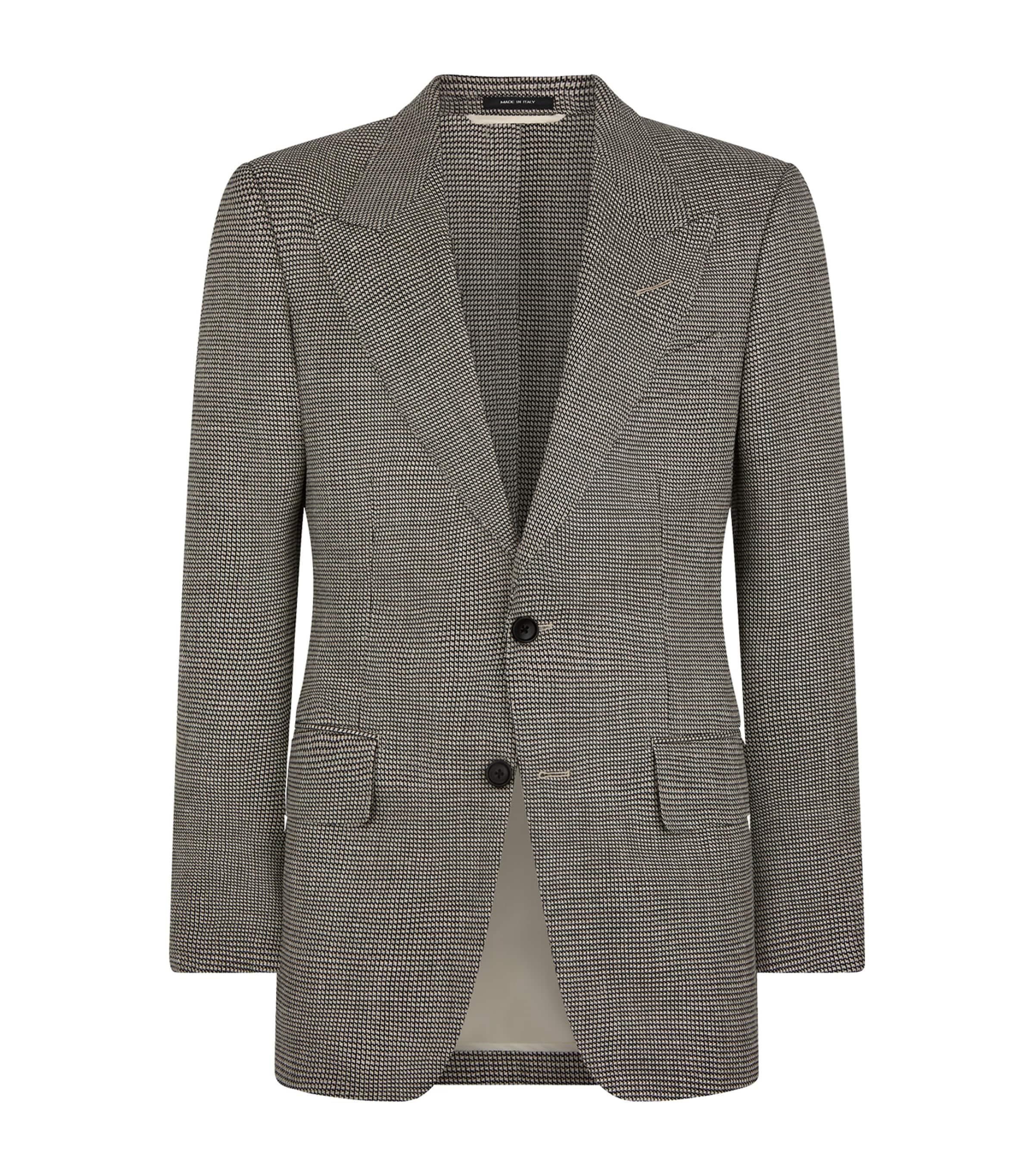 Virgin Wool-Blend Houndstooth Shelton Blazer by TOM FORD