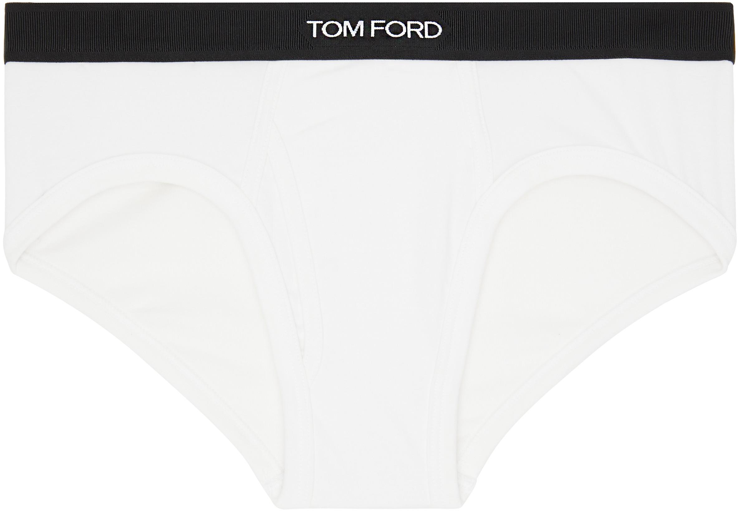 White Cotton Briefs by TOM FORD