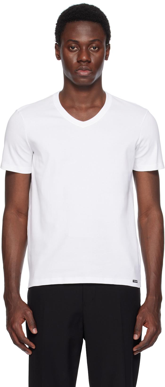 White Cotton Stretch Jersey T-shirt by TOM FORD