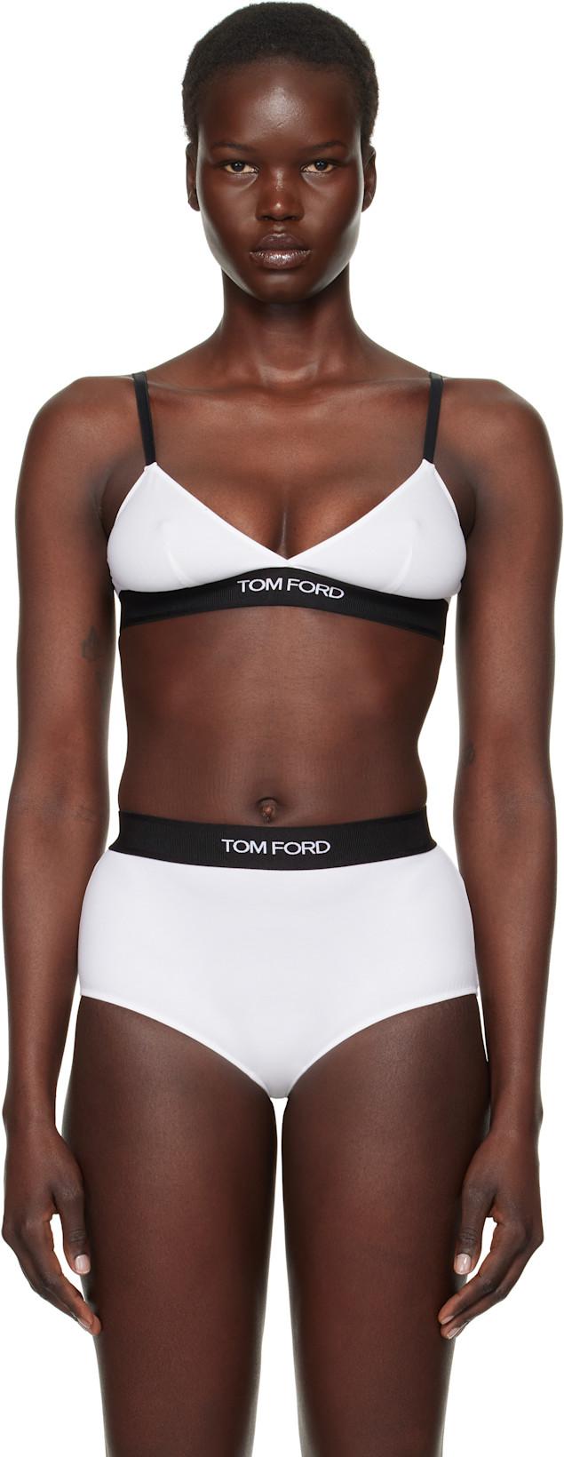 White Modal Signature Bra by TOM FORD