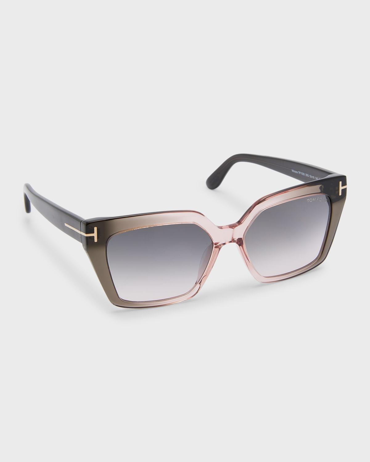 Winona Transparent Two-Tone Acetate Cat-Eye Sunglasses by TOM FORD