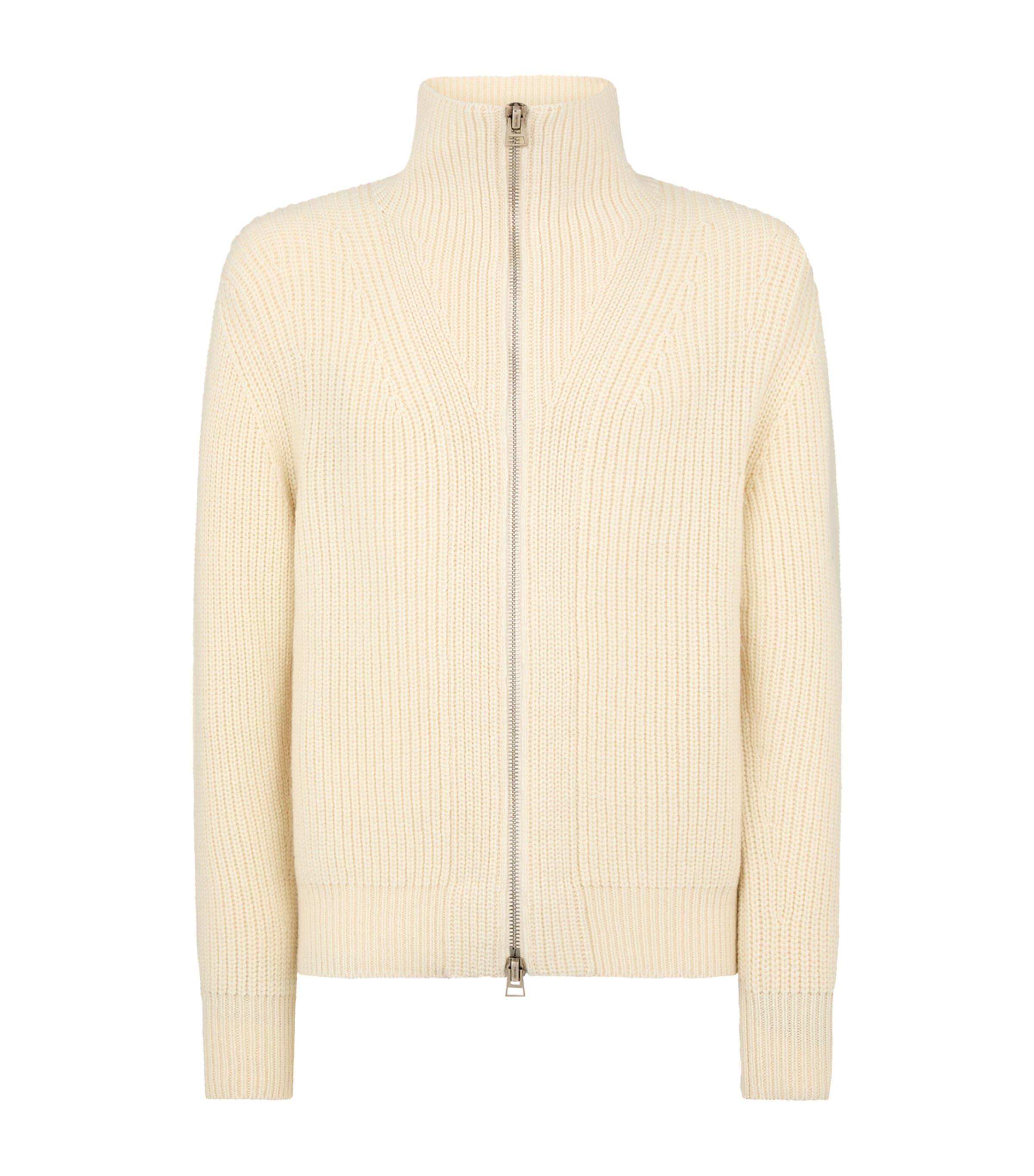 Wool-Mohair Zip-Up Sweater by TOM FORD