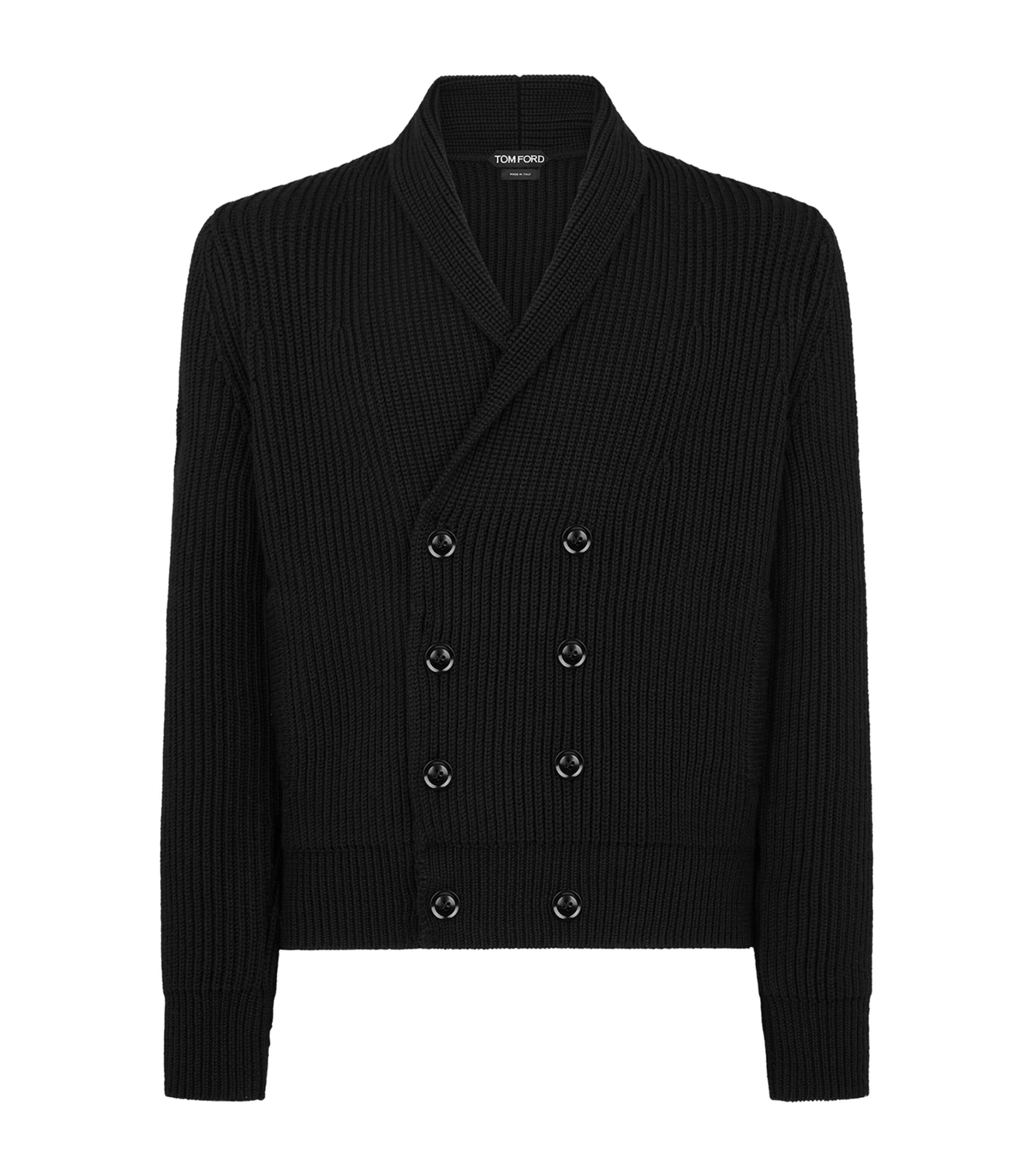 Wool-Silk Double-Breasted Cardigan by TOM FORD
