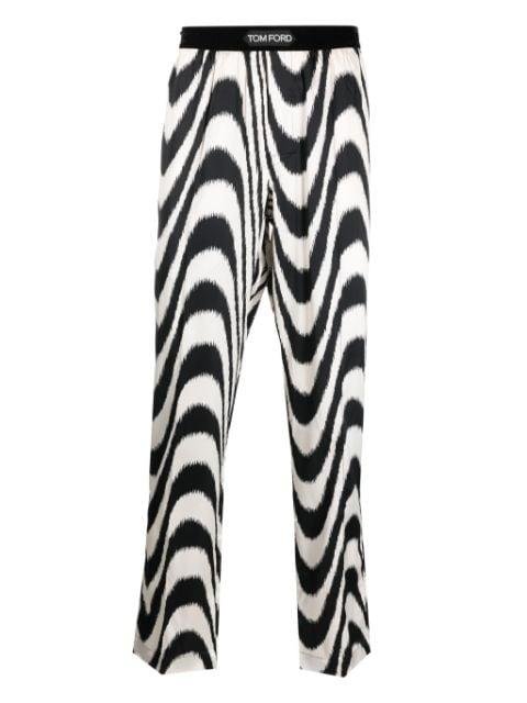 abstract-print silk trousers by TOM FORD
