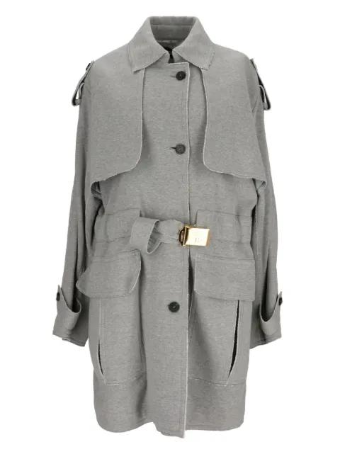 belted button-fastening coat by TOM FORD