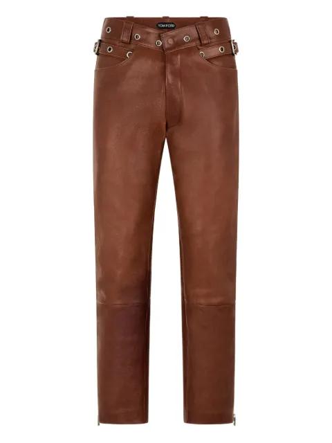 buckle leather trousers by TOM FORD