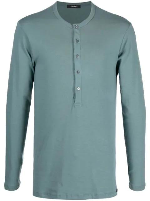 button-up long-sleeve T-shirt by TOM FORD