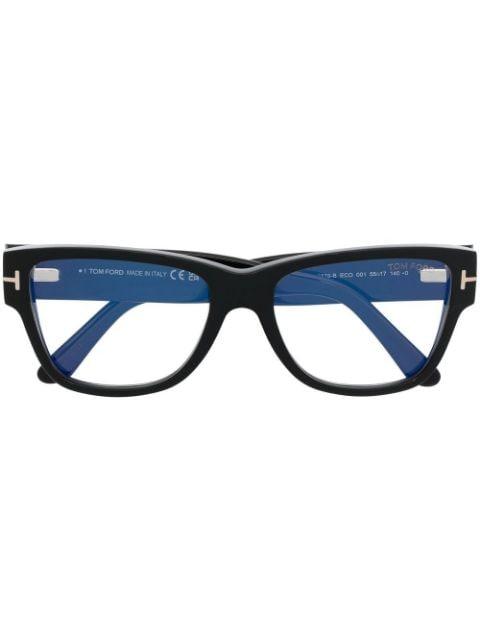 cat-eye engraved-logo glasses by TOM FORD