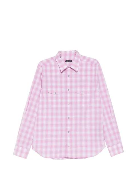check-pattern chest-pocket shirt by TOM FORD