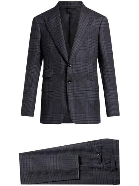 check-pattern single-breasted suit by TOM FORD