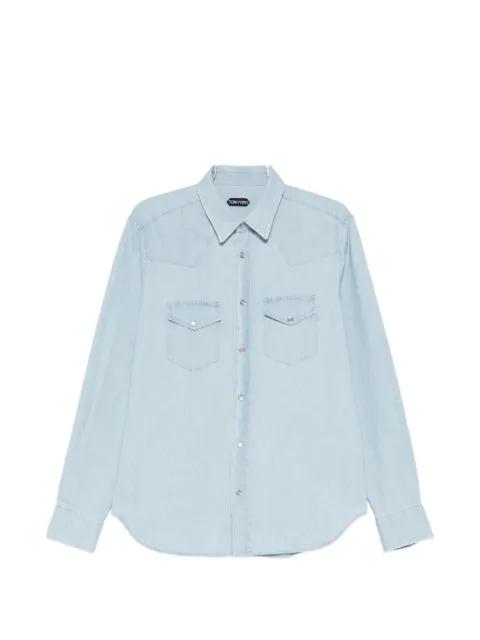 chest-pocket denim shirt by TOM FORD