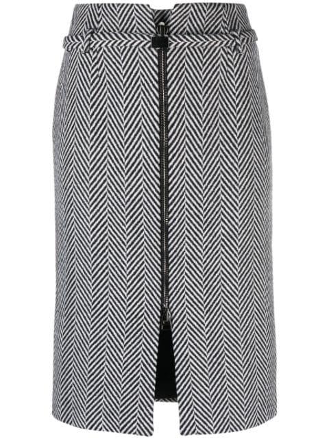 chevron-pattern midi pencil skirt by TOM FORD