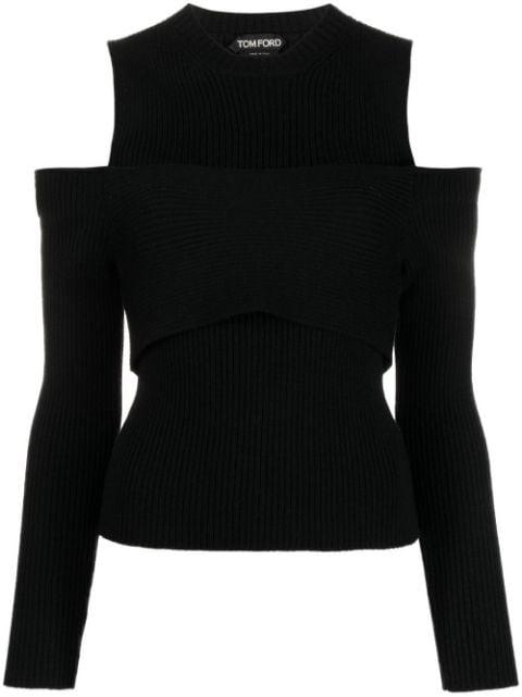 cold-shoulder wool jumper by TOM FORD