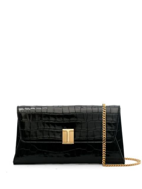 croc-embossed leather shouder bag by TOM FORD