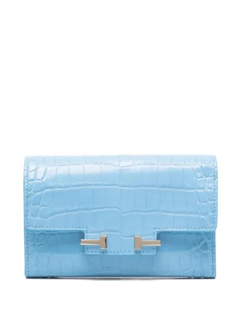 crocodile-effect T-bar wallet by TOM FORD
