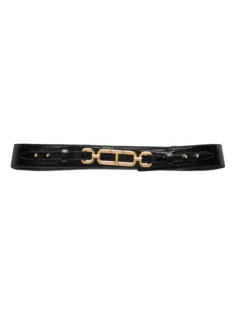 crocodile-effect leather belt by TOM FORD