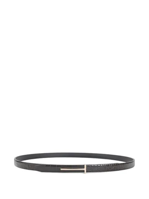 crocodile-effect leather belt by TOM FORD