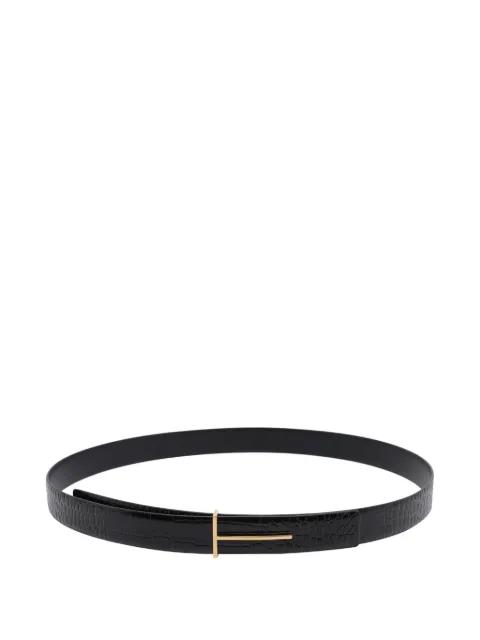 crocodile-effect logo belt by TOM FORD