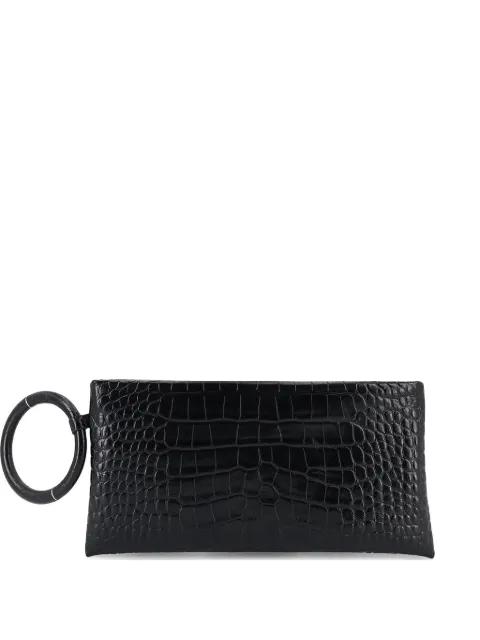 crocodile-effect ring-handle clutch bag by TOM FORD