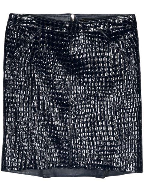 crocodile-embossed leather miniskirt by TOM FORD