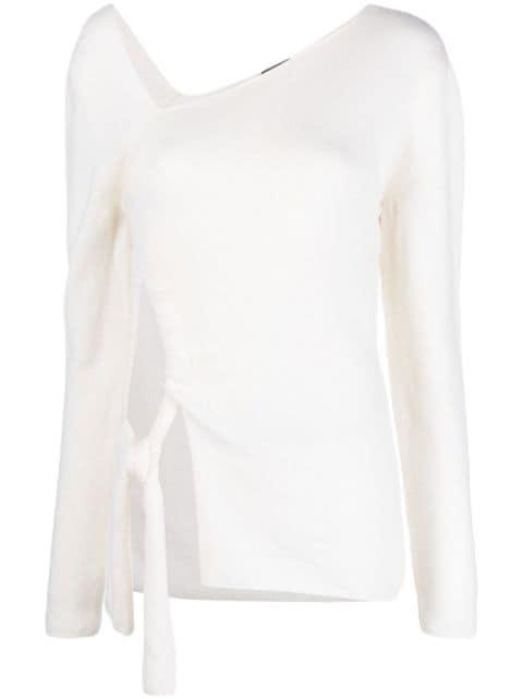 cut-out detail asymmetric-neck jumper by TOM FORD