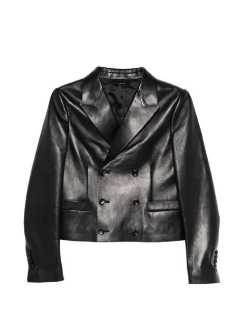 double-breasted leather jacket by TOM FORD