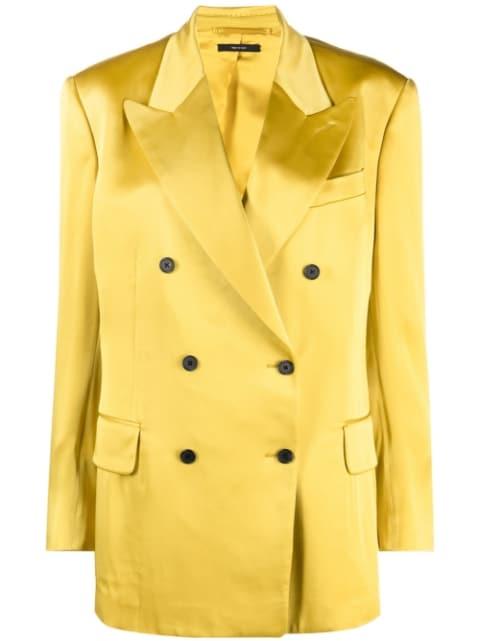 double-breasted satin blazer by TOM FORD