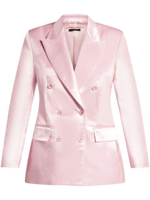 double-breasted satin jacket by TOM FORD