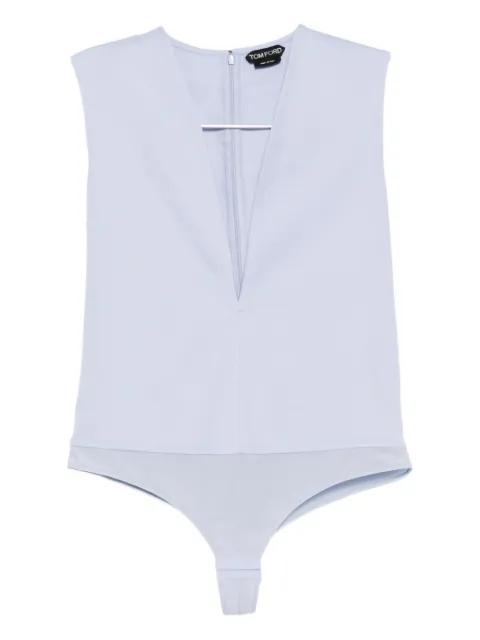 double face v-neck bodysuit by TOM FORD