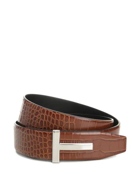embossed T-buckle belt by TOM FORD