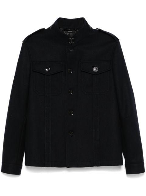 felted stand-up collar overshirt by TOM FORD