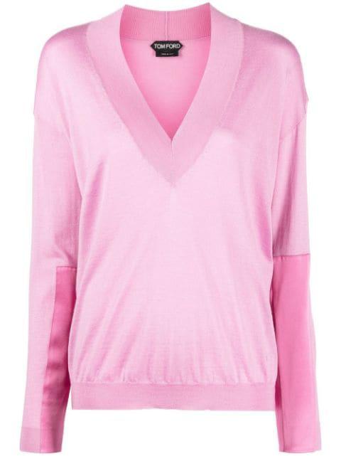 fine-knit panelled top by TOM FORD