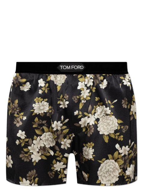 floral-print satin boxers by TOM FORD