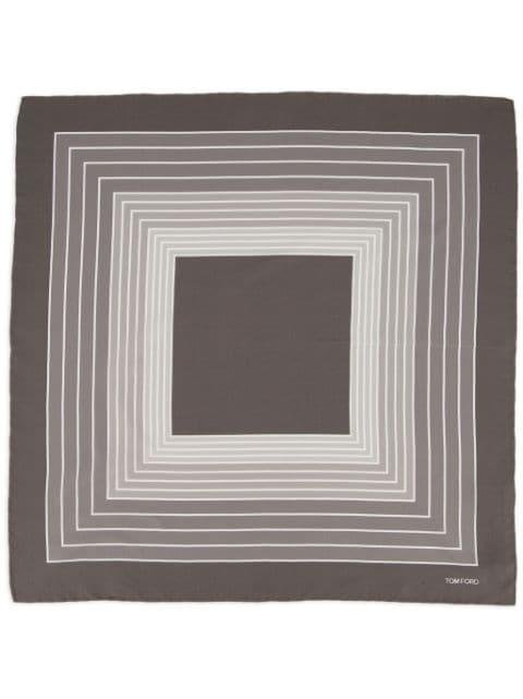 geometric-print silk pocket square by TOM FORD
