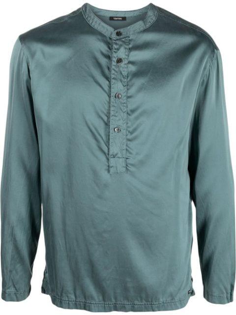 half-button silk shirt by TOM FORD