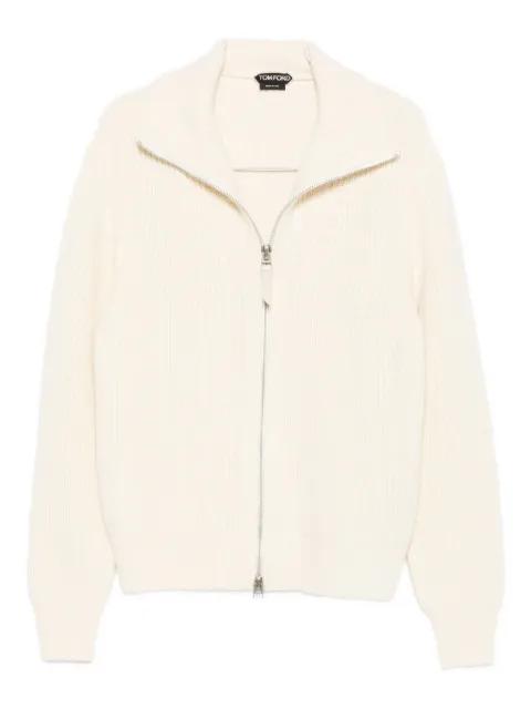 high-neck zip-front sweater by TOM FORD