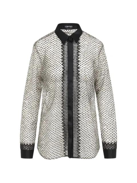 lace long-sleeve shirt by TOM FORD