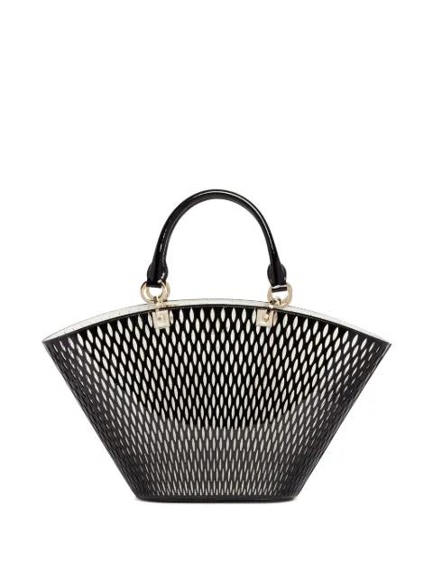 laser-cut patent-leather tote bag by TOM FORD