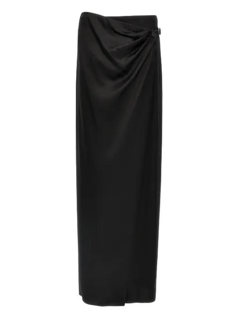 leather-belt wrap maxi skirt by TOM FORD