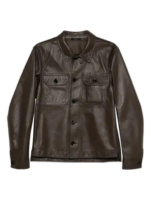 leather overshirt by TOM FORD