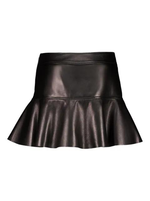 leather ruffled mini skirt by TOM FORD