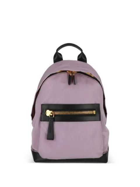 leather-trim zip-fastening backpack by TOM FORD