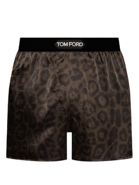 leopard-print logo-waistband boxers by TOM FORD