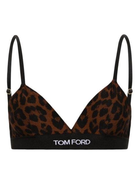 leopard-print triangle bralette by TOM FORD