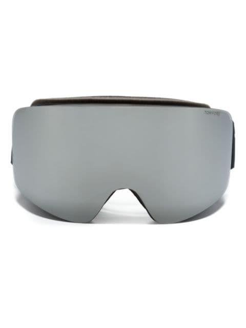 logo-band mirrored-lenses ski goggles by TOM FORD